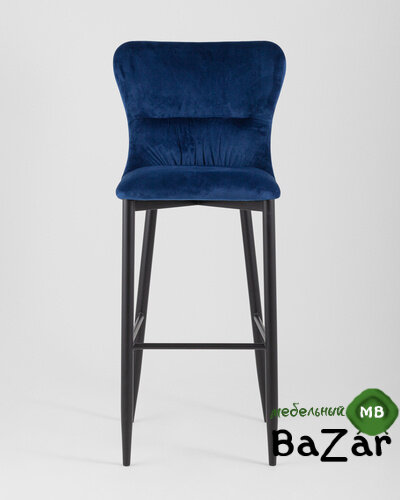 Стул барный Лилиан велюр темно-синий