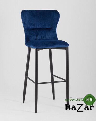 Стул барный Лилиан велюр темно-синий