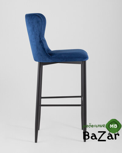 Стул барный Лилиан велюр темно-синий