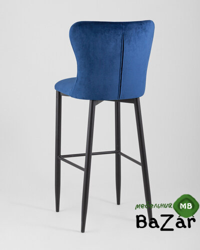 Стул барный Лилиан велюр темно-синий