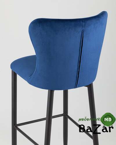 Стул барный Лилиан велюр темно-синий
