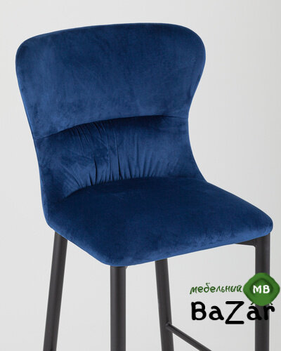 Стул барный Лилиан велюр темно-синий