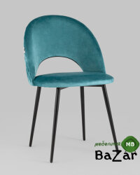 Стул Меган велюр с ромбами сине-зеленый Стул Меган велюр с ромбами сине-зеленый