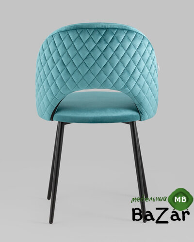 Стул Меган велюр с ромбами сине-зеленый Стул Меган велюр с ромбами сине-зеленый