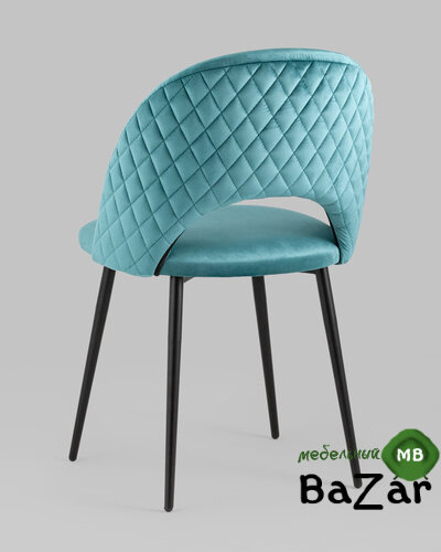 Стул Меган велюр с ромбами сине-зеленый Стул Меган велюр с ромбами сине-зеленый
