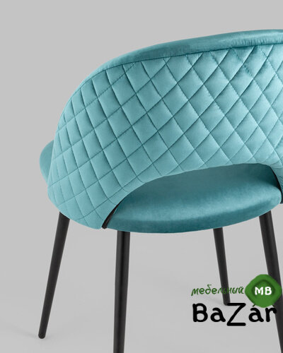 Стул Меган велюр с ромбами сине-зеленый Стул Меган велюр с ромбами сине-зеленый