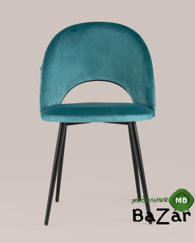 Стул Меган велюр с ромбами сине-зеленый Стул Меган велюр с ромбами сине-зеленый