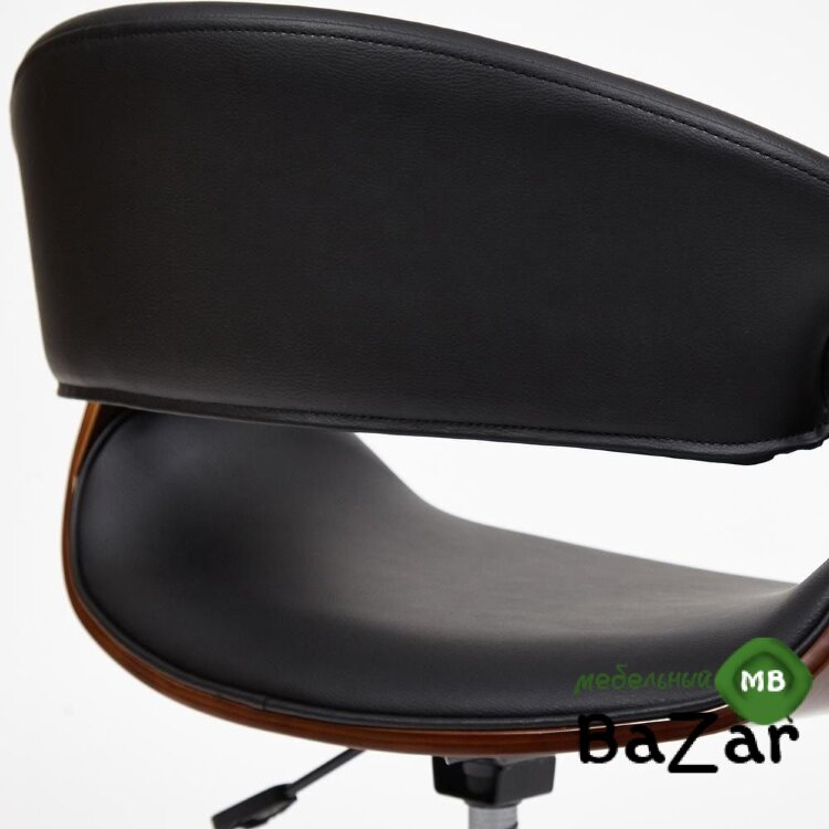 Кресло BEND орех, кож/зам черный