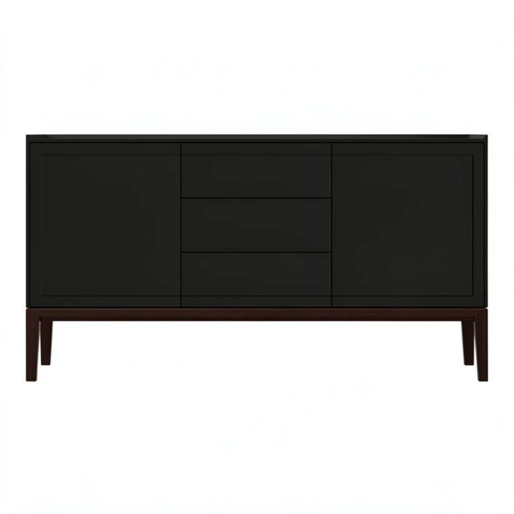 Комод широкий 3 ящика и 2 фасада MRS403BL Черный