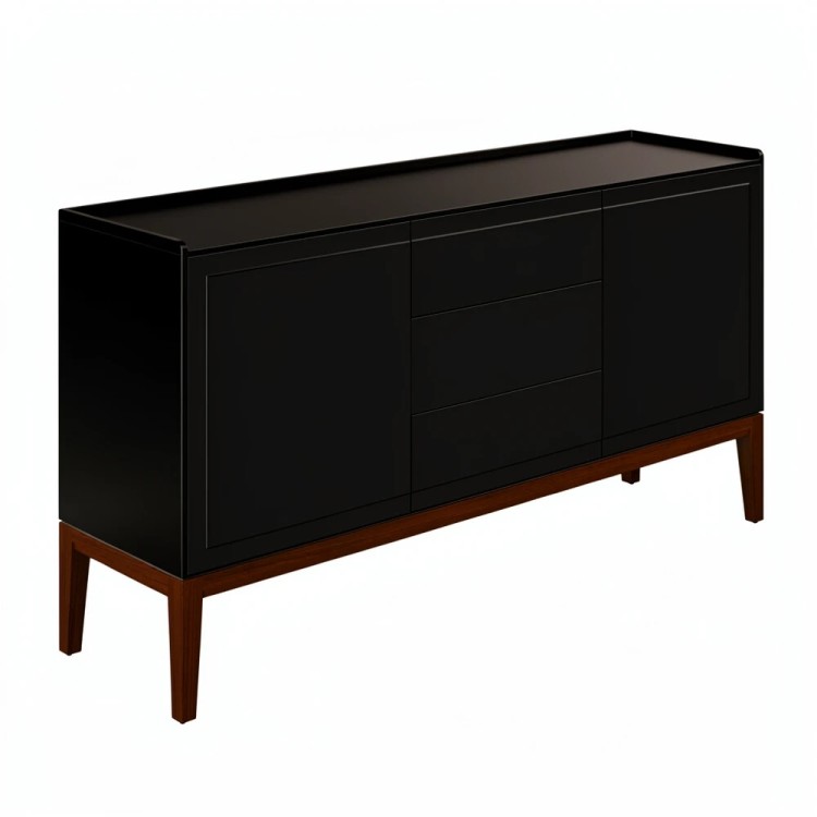 Комод широкий 3 ящика и 2 фасада MRS403BL Черный