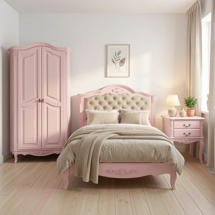 Кровать с мягким изголовьем 160*200 В216 Розовая