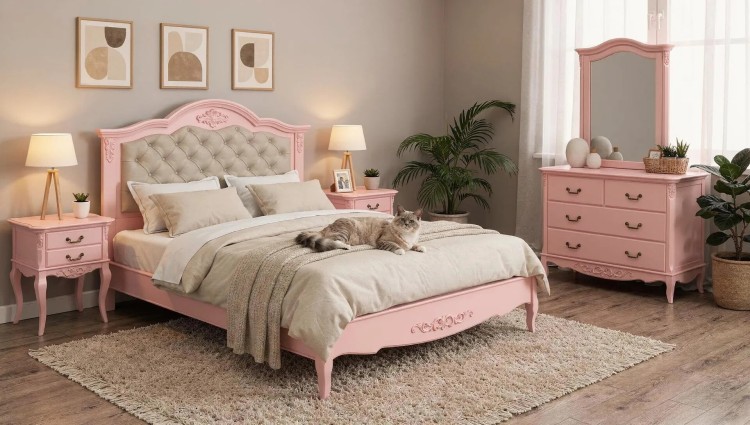 Кровать с мягким изголовьем 160*200 В216 Розовая