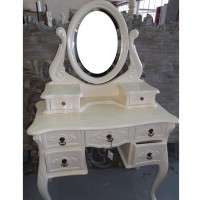 WA 016. Туалетный столик с зеркалом (массив кр. дерева), 85х40х75 см, цвет: Слон.кость. WA MEJA RIAS+MIR, IVORY