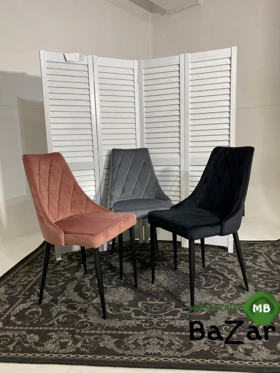 Стул NEPAL BLUVEL-19 BLACK/ черный каркас, велюр