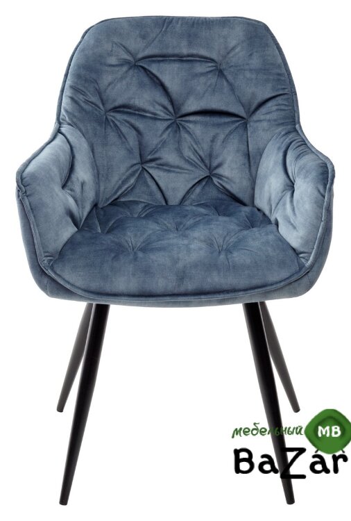 Стул MALTA 912-05 голубой, велюр/черный каркас 