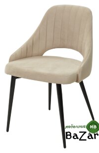 Стул FANTINE-LS БЕЖЕВЫЙ #5, велюр / черный каркас Стул FANTINE-LS БЕЖЕВЫЙ #5, велюр / черный каркас
