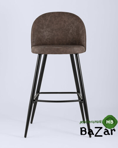 Стул барный Лион коричневая экокожа