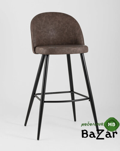 Стул барный Лион коричневая экокожа