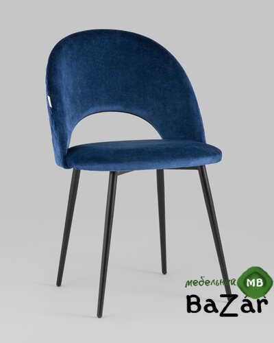 Стул Меган велюр с ромбами синий