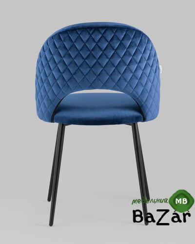Стул Меган велюр с ромбами синий