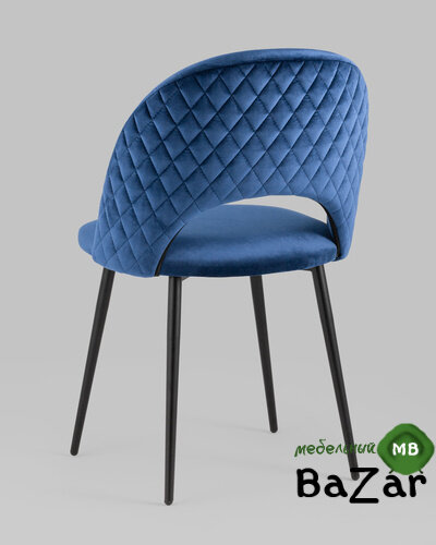 Стул Меган велюр с ромбами синий