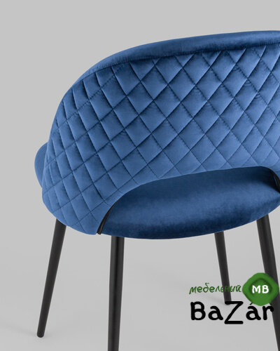 Стул Меган велюр с ромбами синий