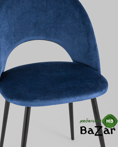 Стул Меган велюр с ромбами синий