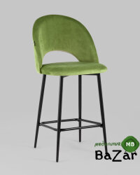 Стул полубарный Меган велюр травяной