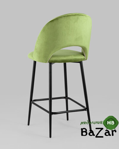 Стул полубарный Меган велюр травяной