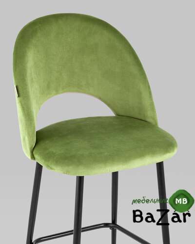 Стул полубарный Меган велюр травяной