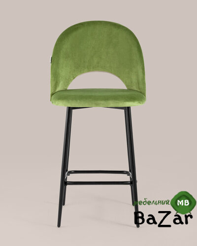 Стул полубарный Меган велюр травяной
