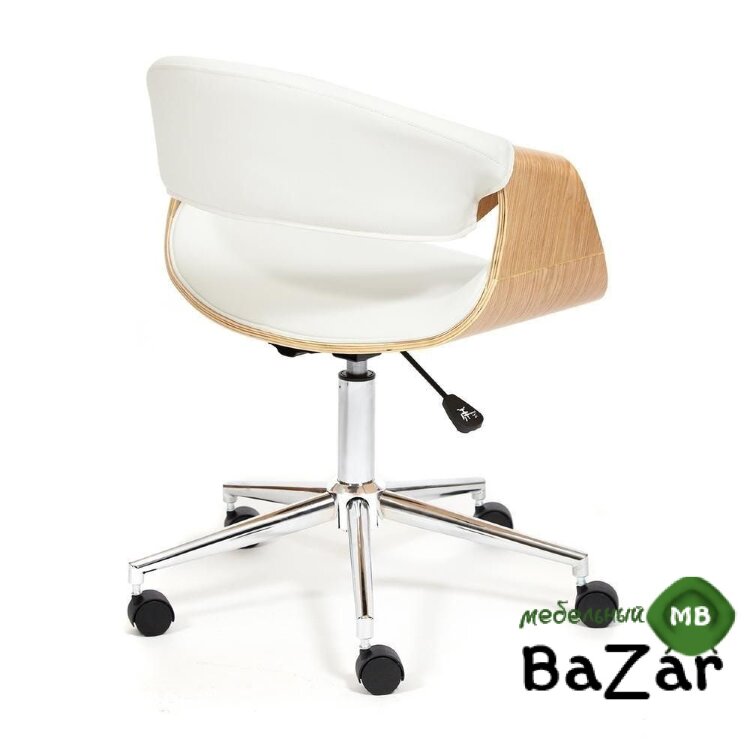 Кресло BEND натуральный, кож/зам белый