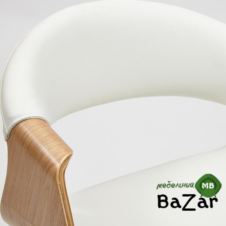 Кресло BEND натуральный, кож/зам белый