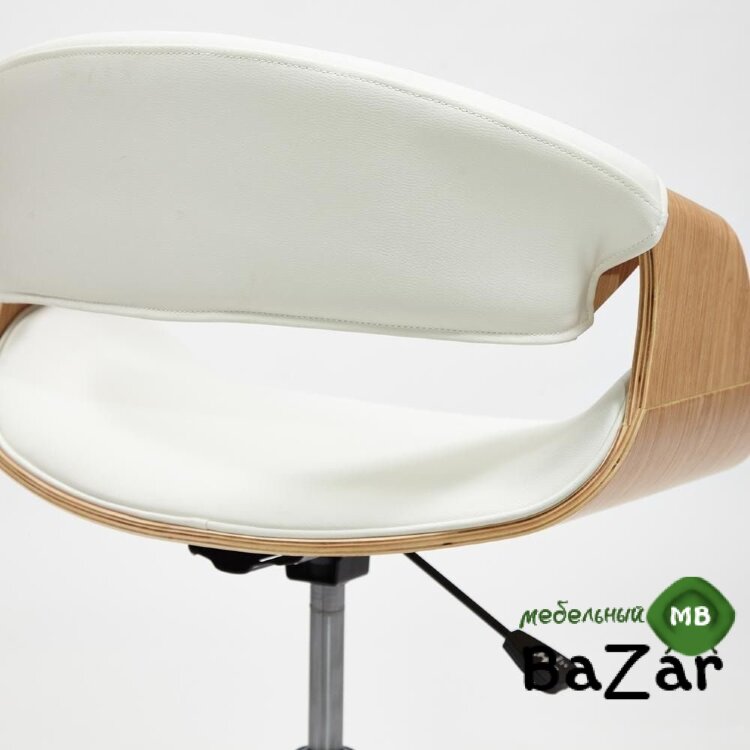 Кресло BEND натуральный, кож/зам белый