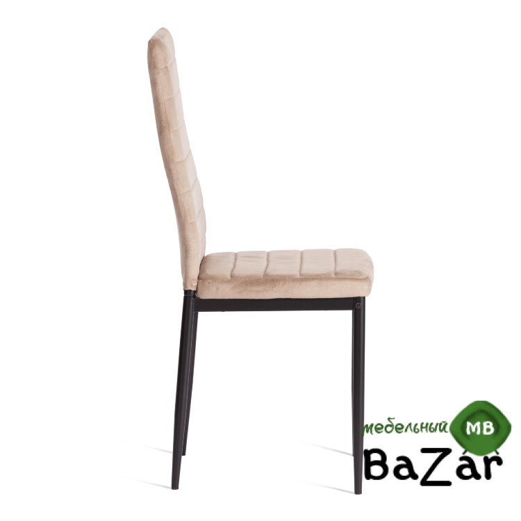 Стул Easy (mod. 24-1) металл, вельвет Beige (бежевый) HLR8 / черный