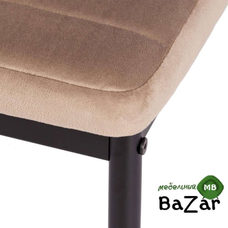 Стул Easy (mod. 24-1) металл, вельвет Beige (бежевый) HLR8 / черный