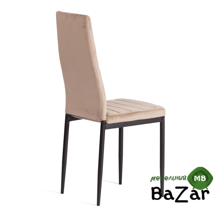 Стул Easy (mod. 24-1) металл, вельвет Beige (бежевый) HLR8 / черный