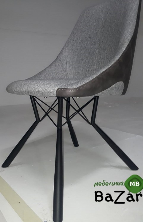 Стул BLOSSOM серая ткань меланж/PU