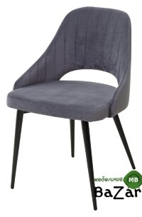 Стул FANTINE-LS СЕРЫЙ #27, велюр / черный каркас Стул FANTINE-LS СЕРЫЙ #27, велюр / черный каркас