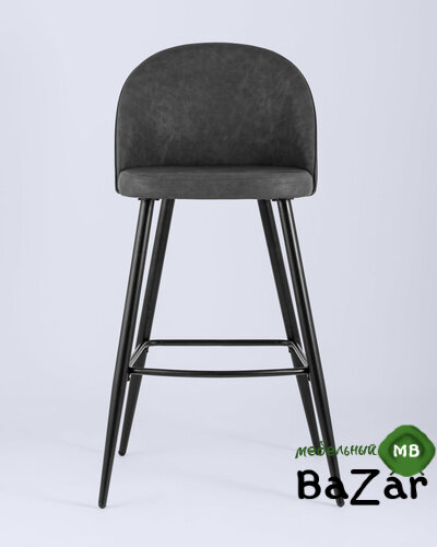 Стул барный Лион темно-серая экокожа