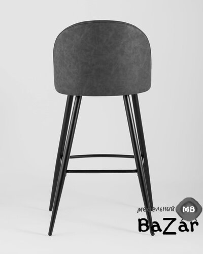 Стул барный Лион темно-серая экокожа