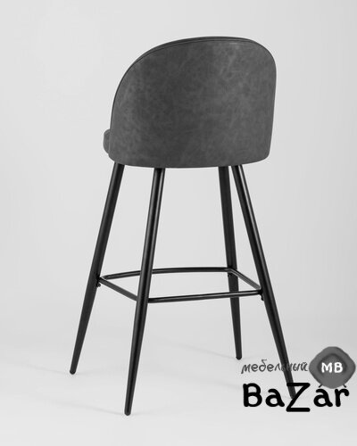 Стул барный Лион темно-серая экокожа