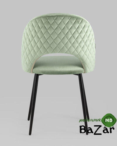 Стул Меган велюр с ромбами фисташковый Стул Меган велюр с ромбами фисташковый