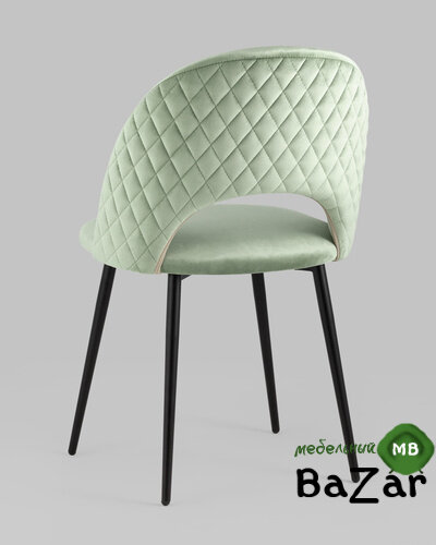 Стул Меган велюр с ромбами фисташковый Стул Меган велюр с ромбами фисташковый