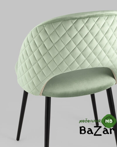 Стул Меган велюр с ромбами фисташковый Стул Меган велюр с ромбами фисташковый