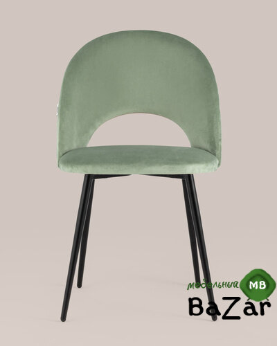 Стул Меган велюр с ромбами фисташковый Стул Меган велюр с ромбами фисташковый