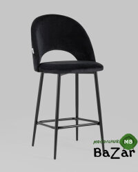 Стул полубарный Меган велюр черный