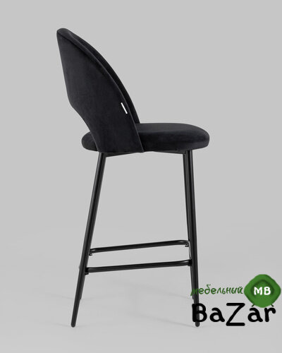 Стул полубарный Меган велюр черный