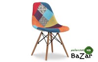 Стул Tarcento в стиле Eames пэчворк оранжевый/ткань