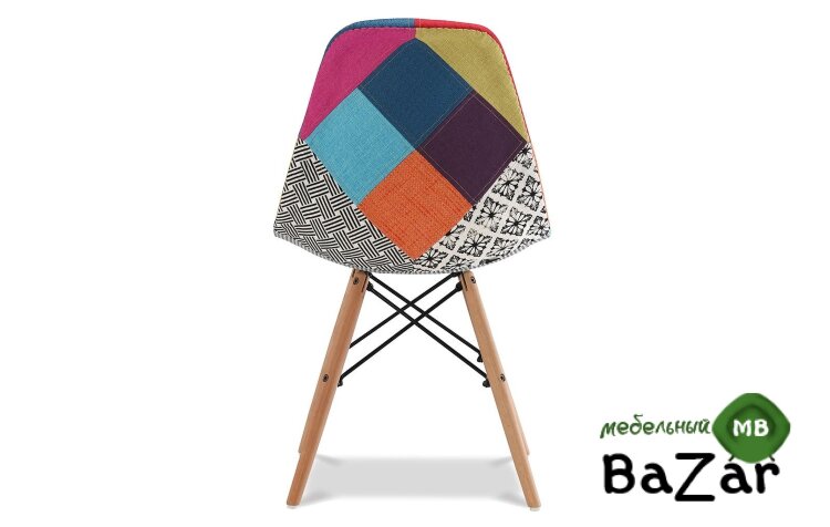 Стул Tarcento в стиле Eames пэчворк оранжевый/ткань